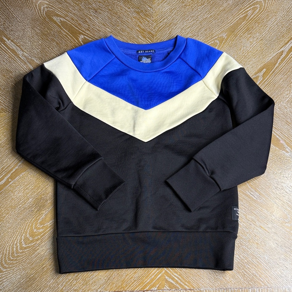 SCOTCH & SODA Black, Blue, and Cream Crewneck Sweater 8